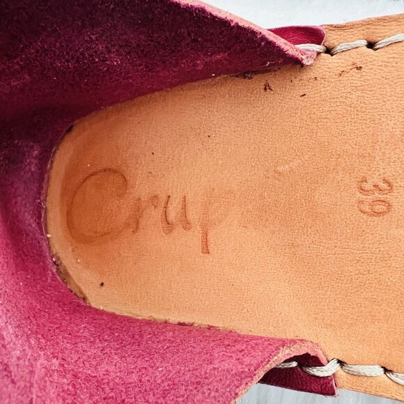 Crupon Violla Barefoot Handmade Marsala Red Leather Ankle Strap Sandals EU39 US8 - Picture 8 of 9